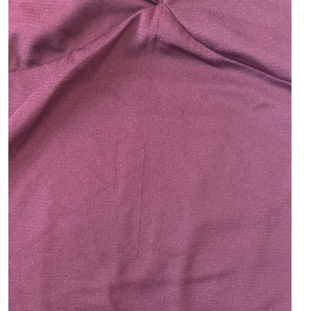 H&M Women Burgundy Purple Shimmer Twist Front Long Sleeve V-Neck Top Size M NWT - Picture 7 of 7